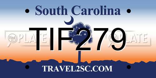 TIF279 South Carolina License Plate