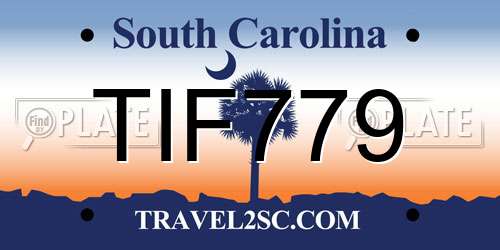 TIF779 South Carolina License Plate