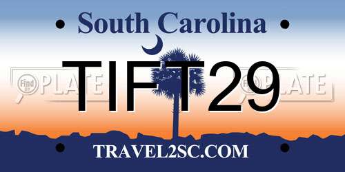 TIFT29 South Carolina License Plate