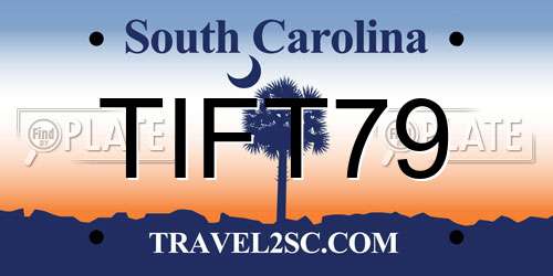 TIFT79 South Carolina License Plate