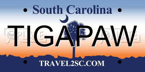 TIGAPAW South Carolina License Plate