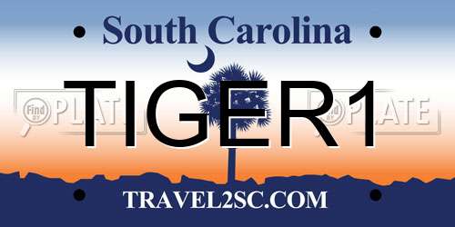 TIGER1 South Carolina License Plate