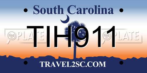 TIH911 South Carolina License Plate