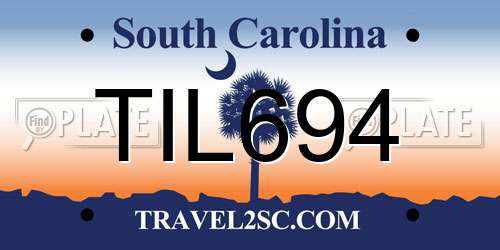 TIL694 South Carolina License Plate