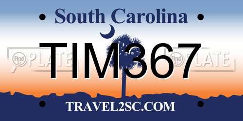 TIM367 South Carolina License Plate