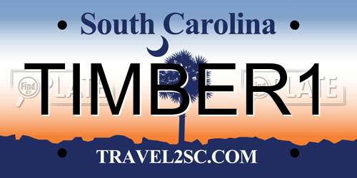TIMBER1 South Carolina License Plate
