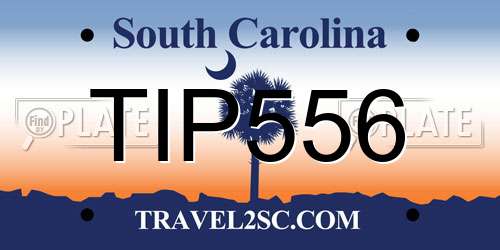 TIP556 South Carolina License Plate