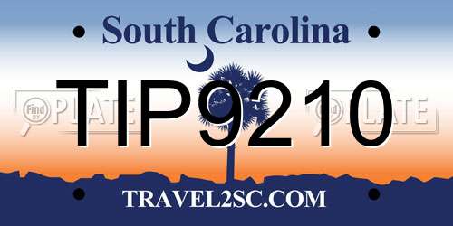 TIP9210 South Carolina License Plate