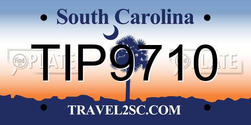 TIP9710 South Carolina License Plate