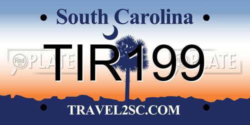 TIR199 South Carolina License Plate