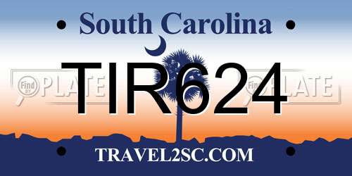 TIR624 South Carolina License Plate