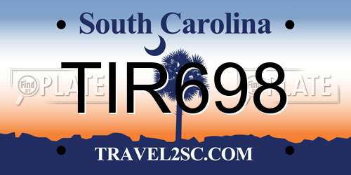 TIR698 South Carolina License Plate