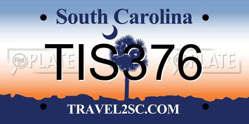 TIS376 South Carolina License Plate