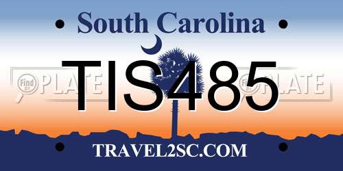 TIS485 South Carolina License Plate