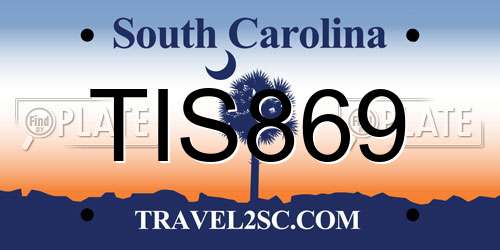 TIS869 South Carolina License Plate