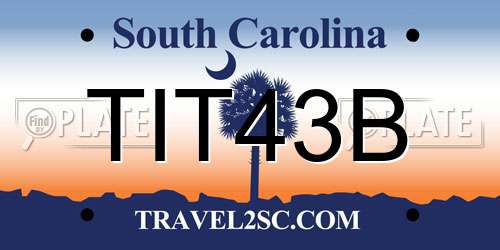 TIT43B South Carolina License Plate
