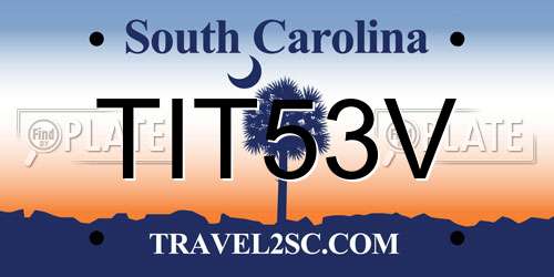 TIT53V South Carolina License Plate