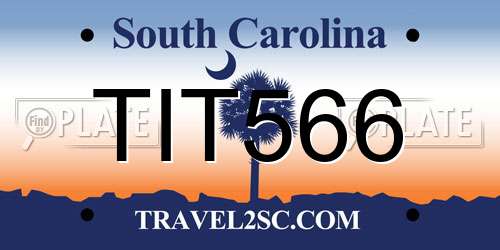 TIT566 South Carolina License Plate