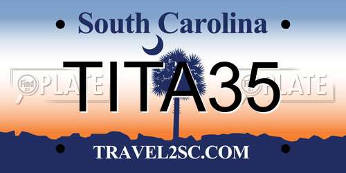 TITA35 South Carolina License Plate
