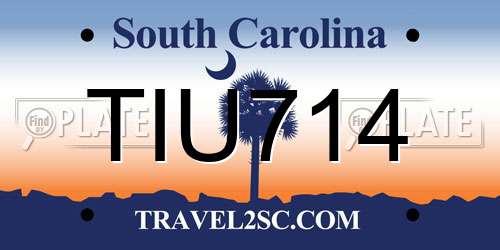 TIU714 South Carolina License Plate