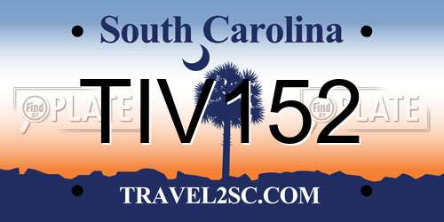 TIV152 South Carolina License Plate