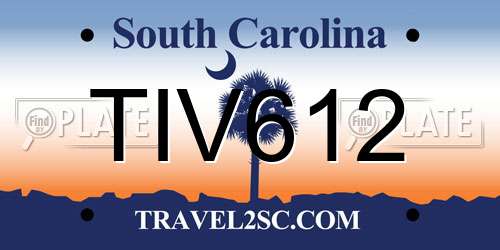 TIV612 South Carolina License Plate