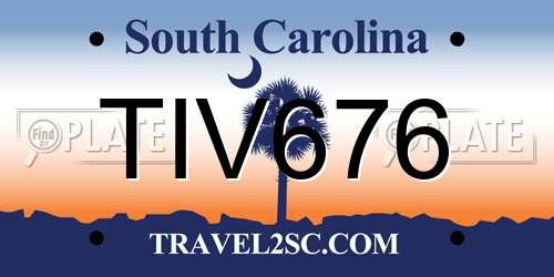 TIV676 South Carolina License Plate