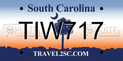 TIW717 South Carolina License Plate