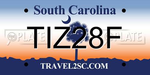 TIZ28F South Carolina License Plate