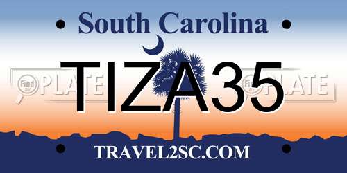 TIZA35 South Carolina License Plate