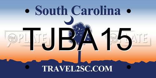 TJBA15 South Carolina License Plate