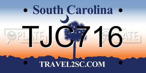 TJC716 South Carolina License Plate