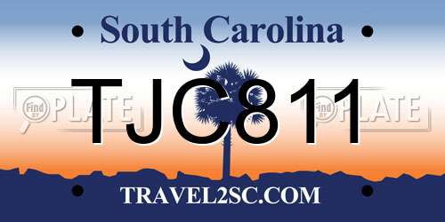TJC811 South Carolina License Plate