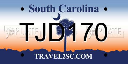 TJD170 South Carolina License Plate