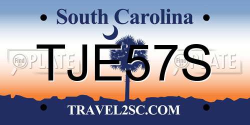 TJE57S South Carolina License Plate