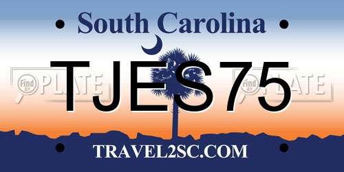 TJES75 South Carolina License Plate