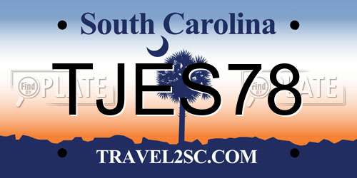 TJES78 South Carolina License Plate