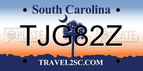 TJG82Z South Carolina License Plate