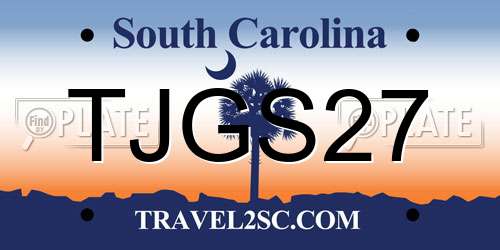 TJGS27 South Carolina License Plate