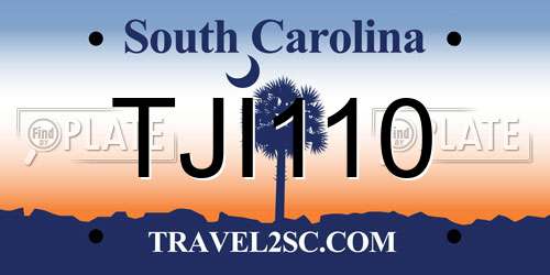 TJI110 South Carolina License Plate