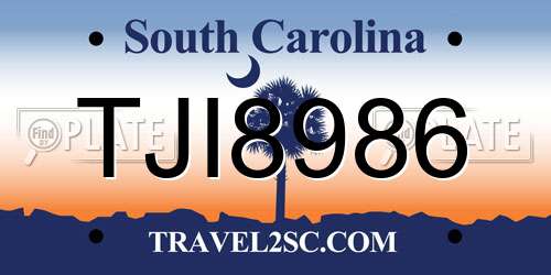 TJI8986 South Carolina License Plate