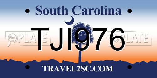 TJI976 South Carolina License Plate