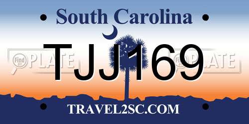 TJJ169 South Carolina License Plate