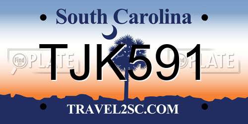 TJK591 South Carolina License Plate