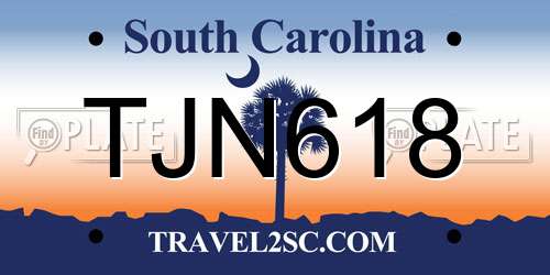 TJN618 South Carolina License Plate