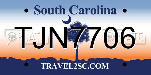 TJN7706 South Carolina License Plate