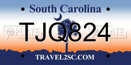 TJQ824 South Carolina License Plate