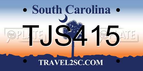 TJS415 South Carolina License Plate