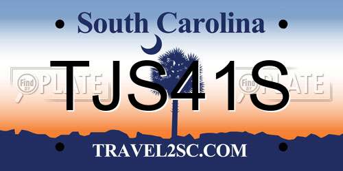 TJS41S South Carolina License Plate