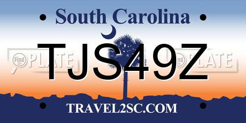 TJS49Z South Carolina License Plate